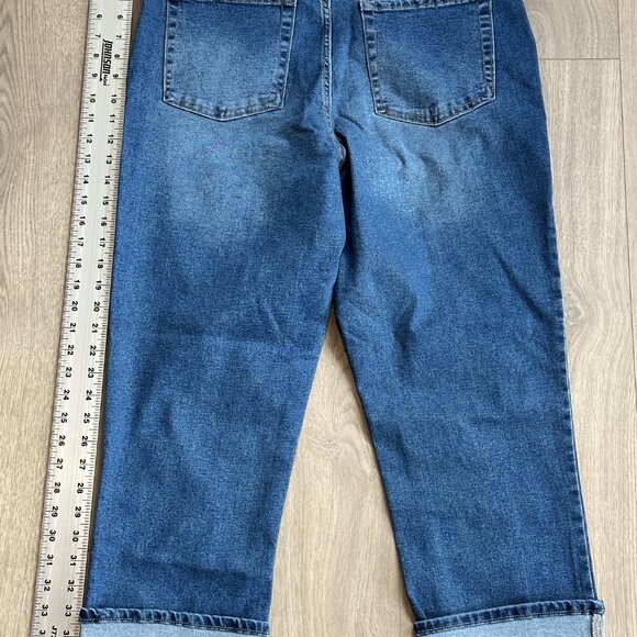 Frye Jeans Womens 10/30 Blue High Rise Crop Cuff Ankle Denim Stretch Whisker NWT - Picture 4 of 5